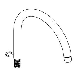 Grohe C-Auslauf für Minta Einhand-Spültischbatterie, Hard Graphite gebürstet, 13043AL0... GROHE-13043AL0 4005176598432 (Abb. 1)