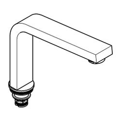 Grohe Auslauf, Länge 150mm, schwenkbar, mit Mousseur, Supersteel, 13322DC0... GROHE-13322DC0 4005176618819 (Abb. 1)