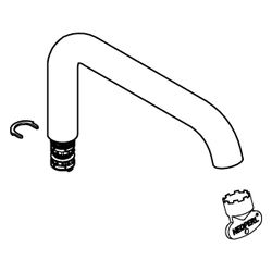 Grohe Rohrauslauf für Essence Einhand-Waschtischbatterie, XL-Size, Phantom Black, 13375... GROHE-13375KF0 4005176790546 (Abb. 1)