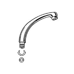 Grohe Gussauslauf schwenkbar, Niederdruck, Ausladung 120mm, Chrom, 13463000... GROHE-13463000  (Abb. 1)