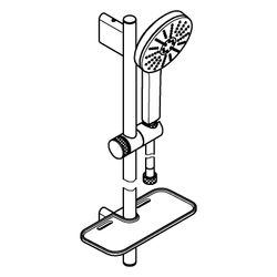 Grohe Euphoria 120 Brausestangenset 3 Strahlarten, 600mm, mit Ablage, Hard Graphite g... GROHE-134884AL00 4067393113409 (Abb. 1)
