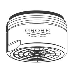 Grohe Mousseur Strahlregler, Außengewinde M24x1, Durchflussklasse A, 13,5-15,0l/min bei 3 bar, Rose ... GROHE-13929MM0  (Abb. 1)