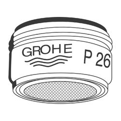 Grohe Laminar Strahlregler, M24x1, 7,5-9,0l/min bei 3 bar, Weiß, 13960L00... GROHE-13960L00 4005176175091 (Abb. 1)