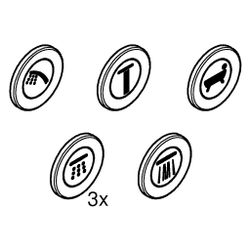 Grohe Symbolkappen SmartControl für Unterputzarmaturen, 9 Plättchen, Mattschwarz, 1407... GROHE-140772430 4067393030706 (Abb. 1)