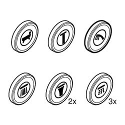 Grohe Symbolkappen SmartControl für Unterputzarmaturen, 9 Plättchen mit 6 verschiedenen... GROHE-14077XH0 4005176584626 (Abb. 1)