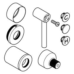 Grohe Atrio Kreuzgriffe, 1 Set mit H und C Markierung, 1 Set ohne Warm-Kalt-Markierung,... GROHE-14216DA0 4067393054764 (Abb. 1)