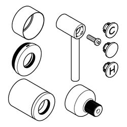 Grohe Atrio Hebelgriffe 1 Paar, Supersteel, ein Set mit "H" und "C" Markierung, ein Set... GROHE-14216DC0 4005176762314 (Abb. 1)