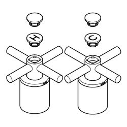 Grohe Atrio Kreuzgriffe Chrom, 1 Paar, ein Set mit "H" und "C" Markierung, ein Set ohne... GROHE-14217000 4005176762338 (Abb. 1)