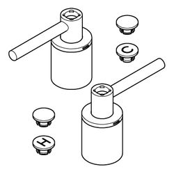 Grohe Atrio Hebelgriffe 1 Paar, Supersteel, ein Set mit "H" und "C" Markierung, ein Set... GROHE-14218DC0 4005176770623 (Abb. 1)