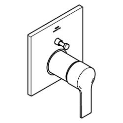 Grohe Allure Einhand-Wannenbatterie, Fertigmontageset Unterputz, mit Umsteller, Phantom... GROHE-19315KF1 4067393056362 (Abb. 1)
