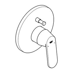 Grohe Eurosmart C Einhand-Wannenbatterie, Fertigmontageset für Rapido E, Chrom, 1938200... GROHE-19382000 4005176874697 (Abb. 1)