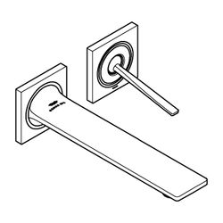 Grohe Allure 2-Loch-Waschtischbatterie, Wandmontage, Fertigmontageset, 212mm Ausladung,... GROHE-19386GL2 4005176512834 (Abb. 1)