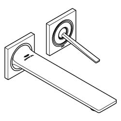 Grohe Allure 2-Loch-Waschtischbatterie, Wandmontage, Fertigmontageset, 212mm Ausladung,... GROHE-19386KF2 4067393056348 (Abb. 1)