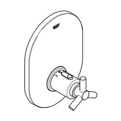 Grohe Atrio Thermostat-Zentralbatterie Fertigmontageset mit Ypsilon-Griff, Chrom, 19392000... GROHE-19392000  (Abb. 1)