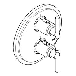 Grohe Atrio Thermostat-Brausebatterie, Fertigmontageset, mit Jota-Griff, Chrom, 19398000... GROHE-19398000  (Abb. 1)