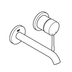 Grohe Essence 2-Loch-Waschtischbatterie, Wandmontage, 183mm Ausladung, Nickel poliert, ... GROHE-19408BE1 4005176426216 (Abb. 1)