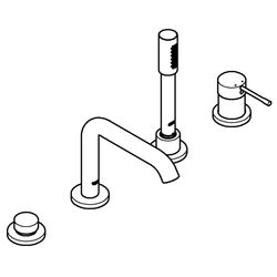 Grohe Essence 4-Loch-Einhand-Wannenkombination mit Sena Stick Handbrause, mit Temperatu... GROHE-19578DA1 4005176426490 (Abb. 1)