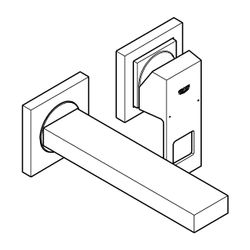 Grohe Eurocube 2-Loch-Waschtischbatterie supersteel 19895DC0... GROHE-19895DC0 4005176525018 (Abb. 1)