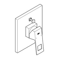 Grohe Eurocube UP-Einhand-Wannenbatterie, Fertigmontageset für Rapido E, Chrom, 1989600... GROHE-19896000 4005176901201 (Abb. 1)
