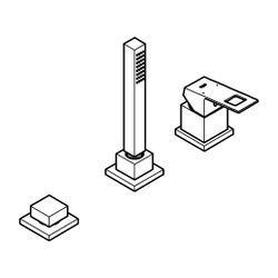 Grohe Eurocube 3-Loch Einhand-Wannenkombination chrom 19966000... GROHE-19966000 4005176986864 (Abb. 1)