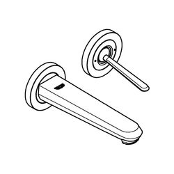 Grohe Eurodisc Joy 2-Loch-Waschtisch-Wandbatterie, Ausladung 171mm, Moon White/Chrom, 19968LS0... GROHE-19968LS0  (Abb. 1)