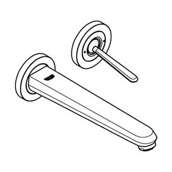 Grohe Eurodisc Joy 2-Loch-Waschtisch-Wandbatterie, Ausladung 226mm, Moon White/Chrom, 19969LS0... GROHE-19969LS0  (Abb. 1)