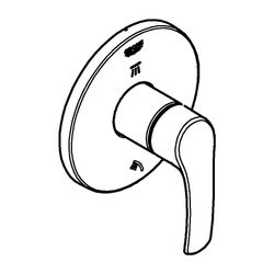 Grohe Eurosmart 3-Wege-Umstellung Fertigmontageset Aufbauteil, Chrom, 19970002... GROHE-19970002 4005176305016 (Abb. 1)