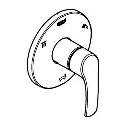 Grohe Eurosmart 5-Wege-Umstellung Fertigmontageset Aufbauteil, Chrom, 19972002... GROHE-19972002 4005176304996 (Abb. 1)