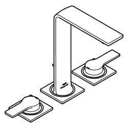 Grohe Allure 3-Loch-Waschtischbatterie, Standmontage, Ausladung 143mm, Zugstangen-Ablau... GROHE-20188KF1 4067393056300 (Abb. 1)