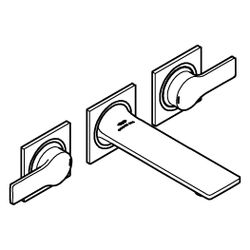 Grohe Allure 3-Loch-Waschtischbatterie, Wandmontage, Fertigmontageset für 29 025, Ausla... GROHE-20189MS2 4005176945205 (Abb. 1)