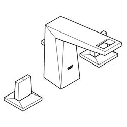 Grohe Allure Brilliant 3-Loch-Waschtischbatterie, 1/2", Standmontage, 161mm Ausladung, Hard Graphite... GROHE-20342A00  (Abb. 1)