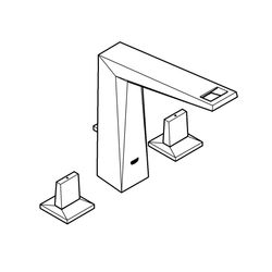 Grohe Allure Brilliant 3-Loch-Waschtischbatterie, 1/2", Standmontage, Zugstangen-Ablaufgarnitur 1 1/... GROHE-20344A00  (Abb. 1)