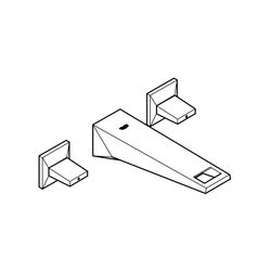 Grohe Allure Brilliant 3-Loch-Waschtischbatterie, 1/2", Wandmontage, 161mm Ausladung, Hard Graphite,... GROHE-20346A00  (Abb. 1)