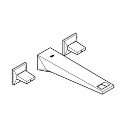 Grohe Allure Brilliant 3-Loch-Waschtischbatterie, 1/2", Wandmontage, 210mm Ausladung, Hard Graphite,... GROHE-20348A00  (Abb. 1)