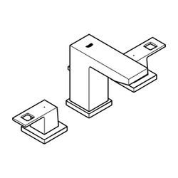 Grohe Eurocube 3-Loch-Waschtischbatterie 1/2" hard graphite gebürstet 20351AL0... GROHE-20351AL0 4005176584688 (Abb. 1)