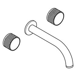 Grohe Atrio Private Collection 3-Loch-Waschtischbatterie, Wandmontage, Knopfbetätigung,... GROHE-20589MG0 4005176944178 (Abb. 1)