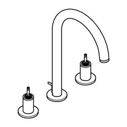 Grohe Atrio PC 3-Loch-Waschtischbatterie für Hebelgriffe, Zugstangen-Ablaufgarnitur, Wa... GROHE-20593DA0 4005176511479 (Abb. 1)