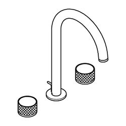 Grohe Atrio PC 3-Loch-Waschtischbatterie Warm Sunset gebürstet Knopfbetätigung, Zugstan... GROHE-20595DL0 4005176499234 (Abb. 1)