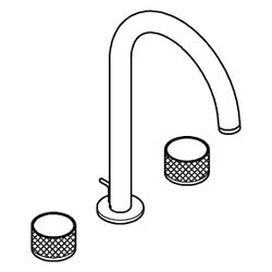 Grohe Atrio Private Collection 3-Loch-Waschtischbatterie, Knopfbetätigung, Zugstangen-A... GROHE-20595MG0 4005176944192 (Abb. 1)