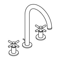 Grohe Atrio 3-Loch-Waschtischbatterie, Rohrauslauf, mit Kreuzgriffen, Zugstangen-Garnit... GROHE-20643GN0 4005176951763 (Abb. 1)