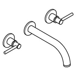 Grohe Atrio 3-Loch-Waschtisch-Wandbatterie, Fertigmontageset für 29 025 002, m. Hebelgr... GROHE-20662MG0 4005176944550 (Abb. 1)