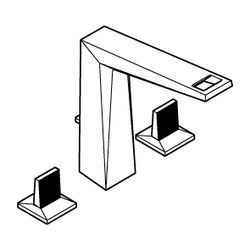 Grohe Allure Brilliant PC 3-Loch-Waschtischbatterie Chrom, Trapezbetätigung, Rändelstru... GROHE-20667000 4005176795510 (Abb. 1)