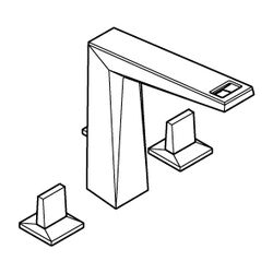 Grohe Allure Brilliant PC 3-Loch-Waschtischbatterie Supersteel, Trapezbetätigung White ... GROHE-20668DC0 4005176795015 (Abb. 1)