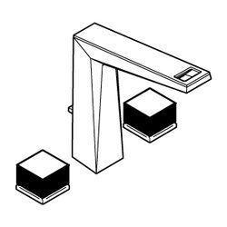 Grohe Allure Brilliant PC 3-Loch-Waschtischbatterie Supersteel, Kubusbetätigung White A... GROHE-20671DC0 4005176791727 (Abb. 1)