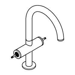 Grohe Atrio PC Waschtisch-Einlochbatterie L-Size, Cool Sunrise gebürstet für Hebelgriff... GROHE-21134GN0 4005176510830 (Abb. 1)