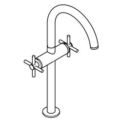 Grohe Atrio Waschtisch-Einlochbatterie, XL-Size, mit Kreuzgriffen, für freistehende Was... GROHE-21149MG0 4005176944888 (Abb. 1)