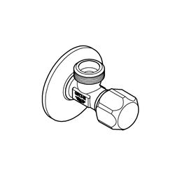 Grohe Eckventil 1/2", Schubrosette aus Metall, Abgang 1/2", Chrom, 2202500M... GROHE-2202500M  (Abb. 1)