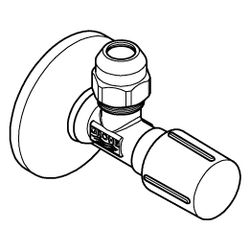 Grohe Eckventil, Wandanschluss 1/2", Abgang 3/8", Schubrosette, Metallgriff, selbstdich... GROHE-22039MG0 4005176944369 (Abb. 1)