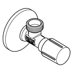 Grohe Eckventil, Wandanschluss 1/2", Abgang 1/2", Schubrosette, Metallgriff, langer Sch... GROHE-22041MG1 4067393030355 (Abb. 1)