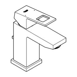 Grohe Eurocube Einhand-Waschtischbatterie, S-Size, 1 1/4" Zugstangen-Garnitur, Hard Gra... GROHE-23127AL0 4005176584640 (Abb. 1)